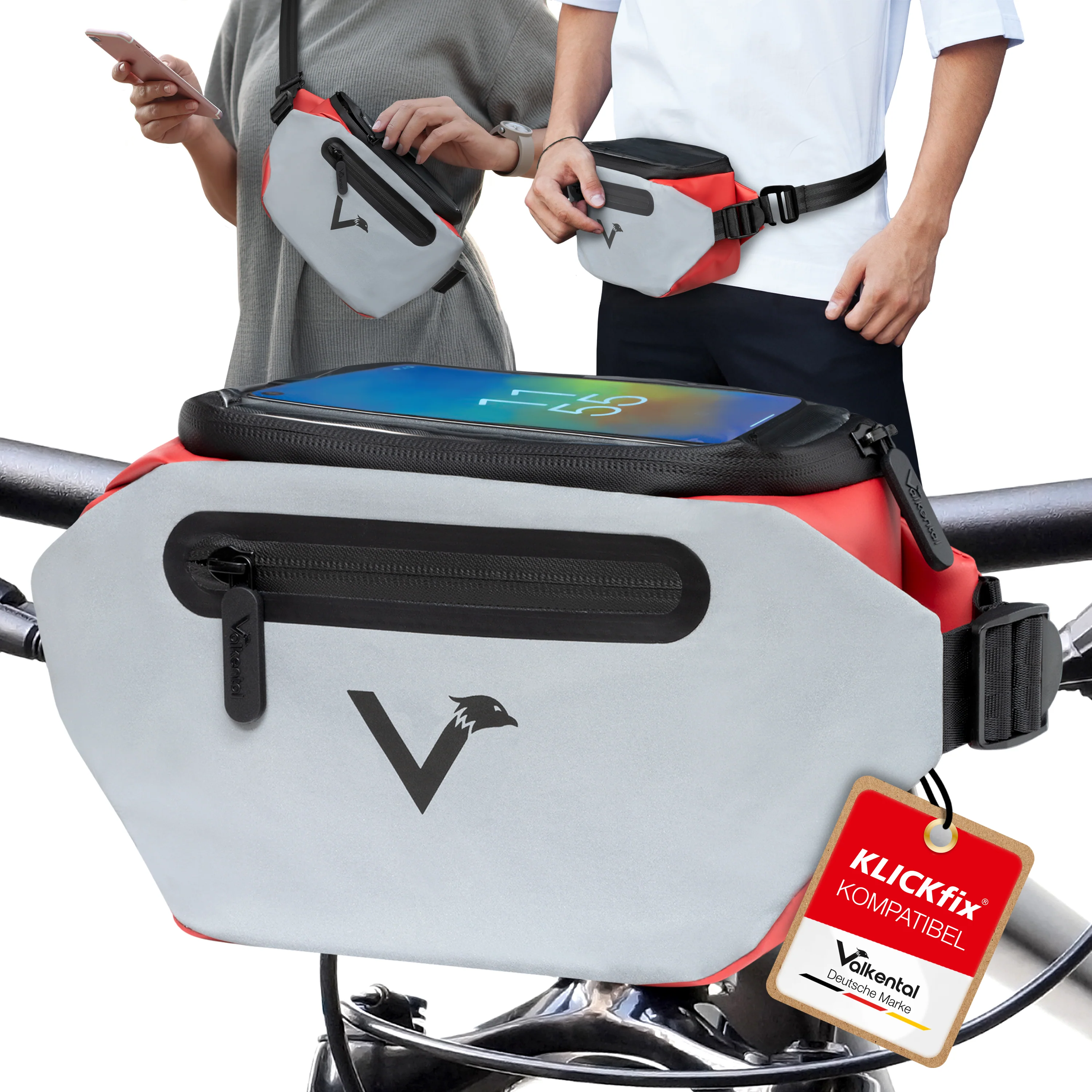 3in1 City Bag - Multifunktionale & reflektierende Lenkertasche -B-Ware - Image 3