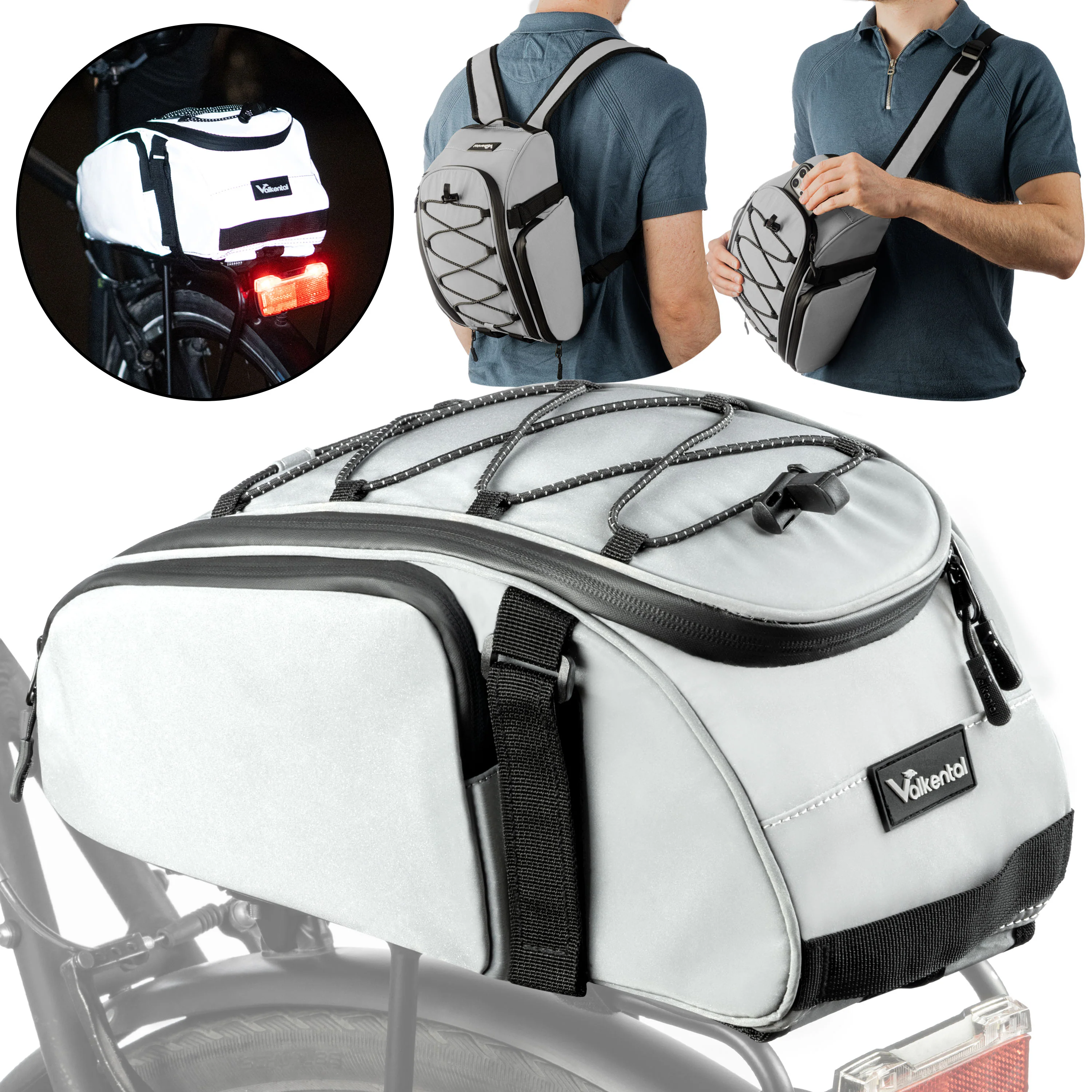 Trunk Bag - Aufliegende 3in1 Gepäckträgertasche mit Rucksackfunktion - Image 12