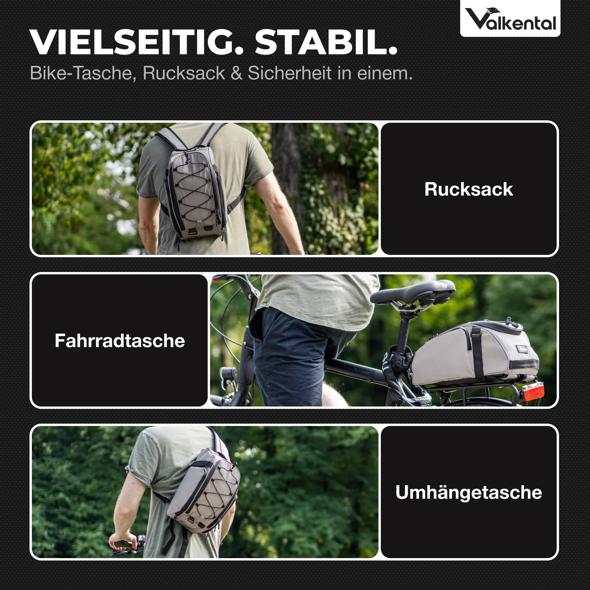 Trunk Bag - Aufliegende 3in1 Gepäckträgertasche mit Rucksackfunktion - Image 16