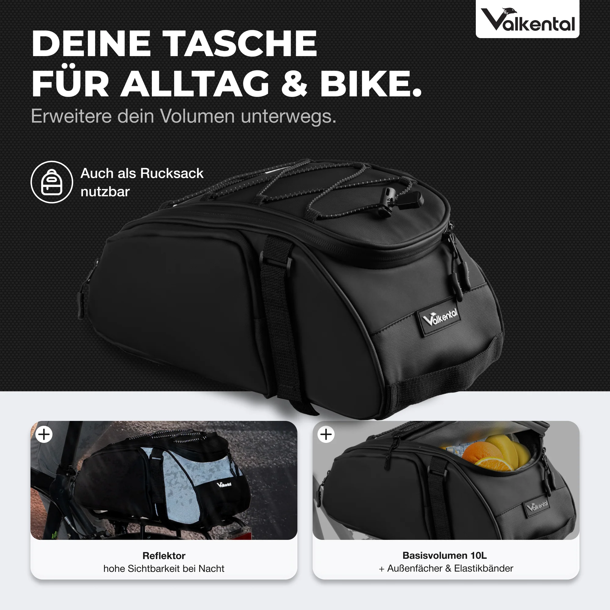 Trunk Bag - Aufliegende 3in1 Gepäckträgertasche mit Rucksackfunktion - Image 22