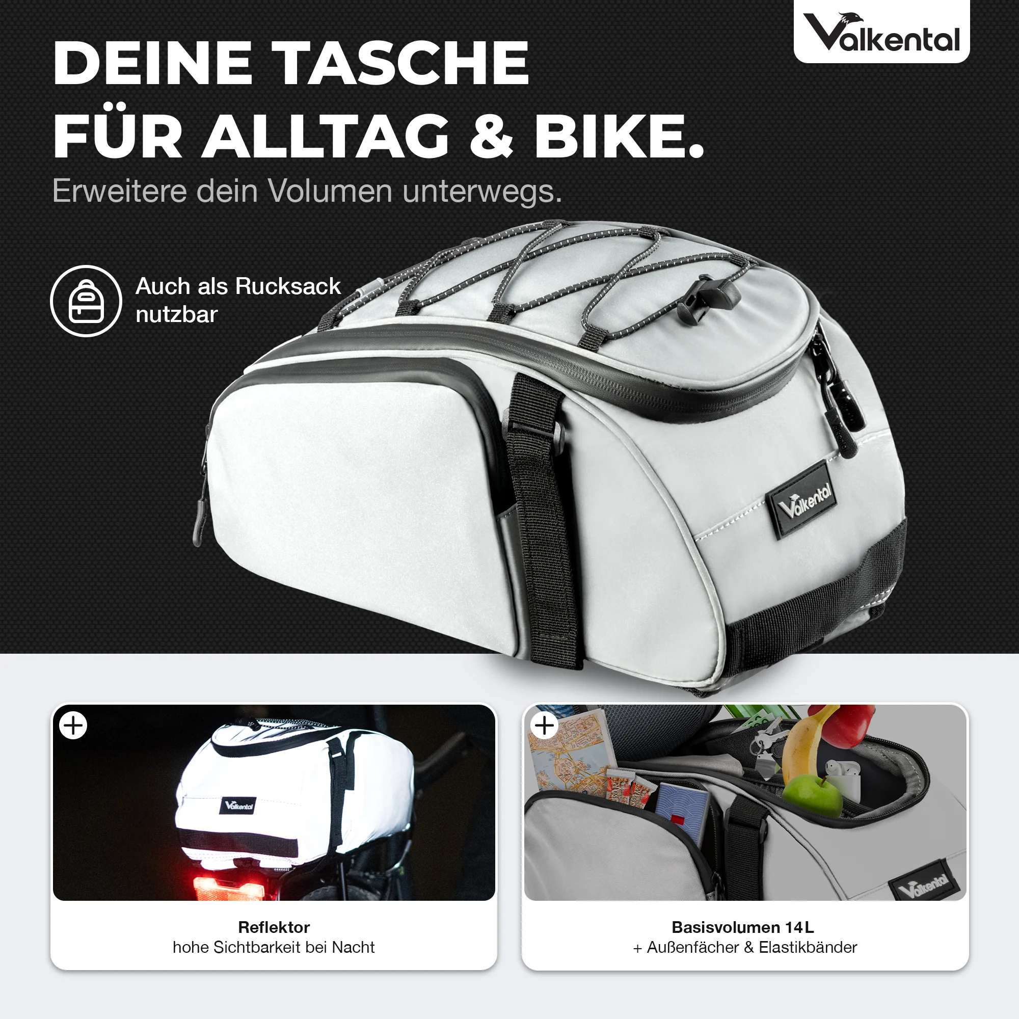 Trunk Bag - Aufliegende Gepäckträgertasche mit Rucksackfunktion - B-Ware - Image 23