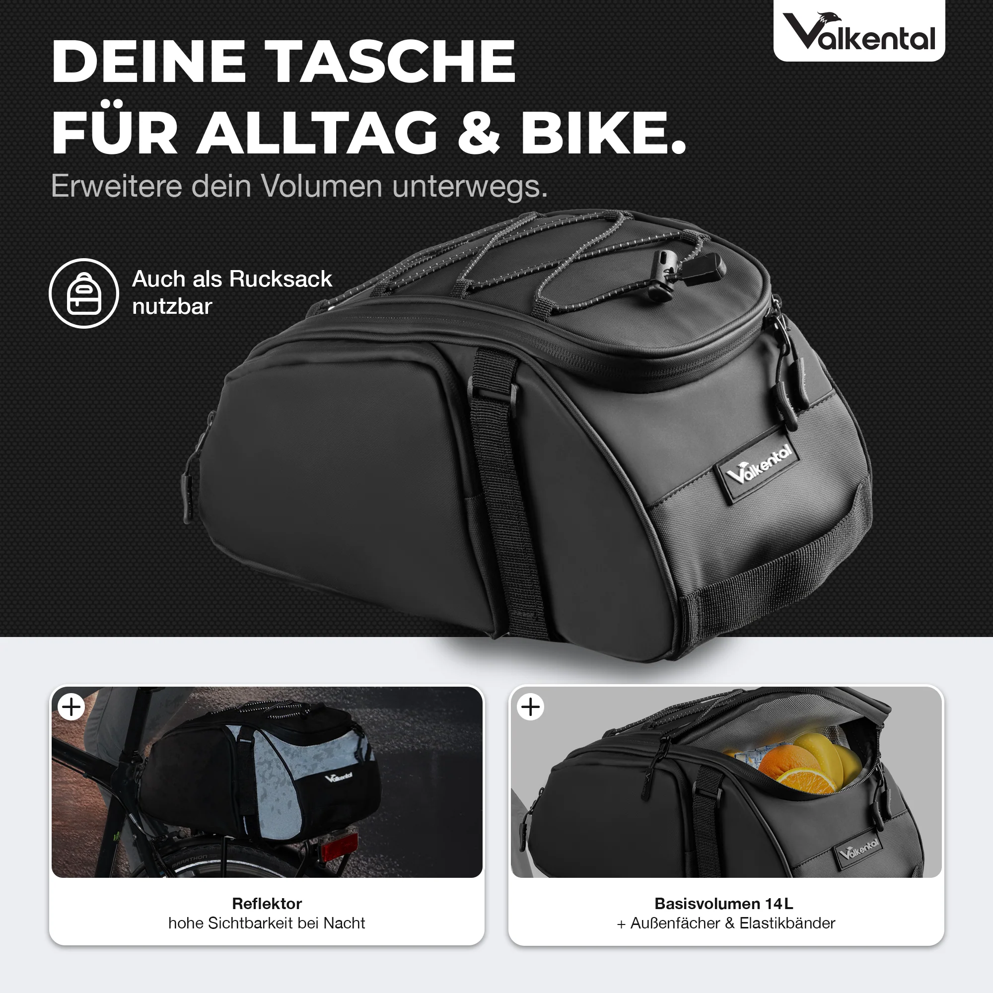 Trunk Bag - Aufliegende Gepäckträgertasche mit Rucksackfunktion - B-Ware - Image 31