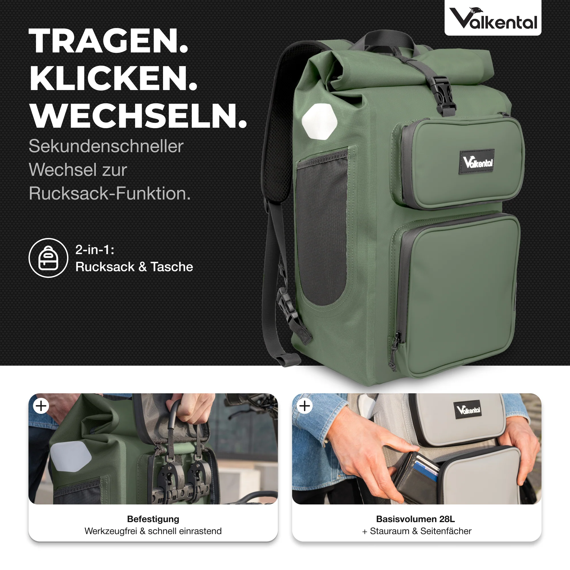 UrbanX 2.0 - 2in1 Fahrradtasche & Rucksack für die Stadt - Image 11