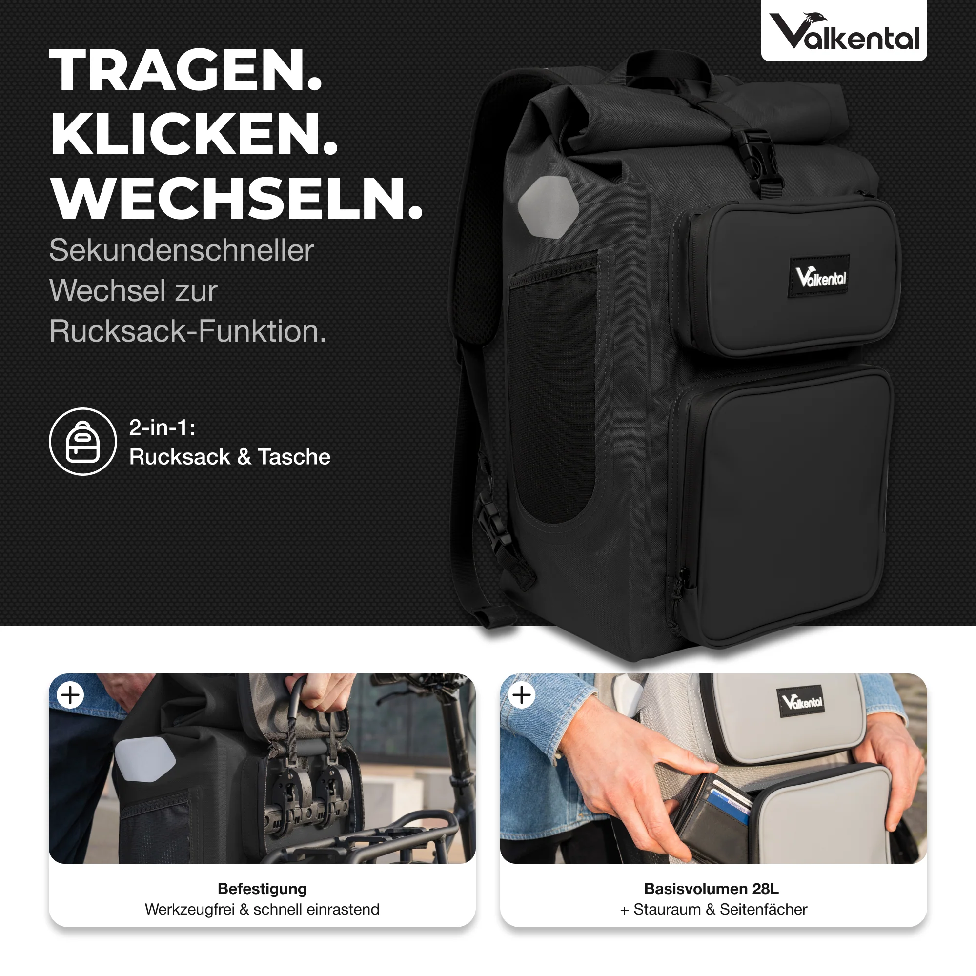 UrbanX 2.0 - 2in1 Fahrradtasche & Rucksack für die Stadt - Image 19