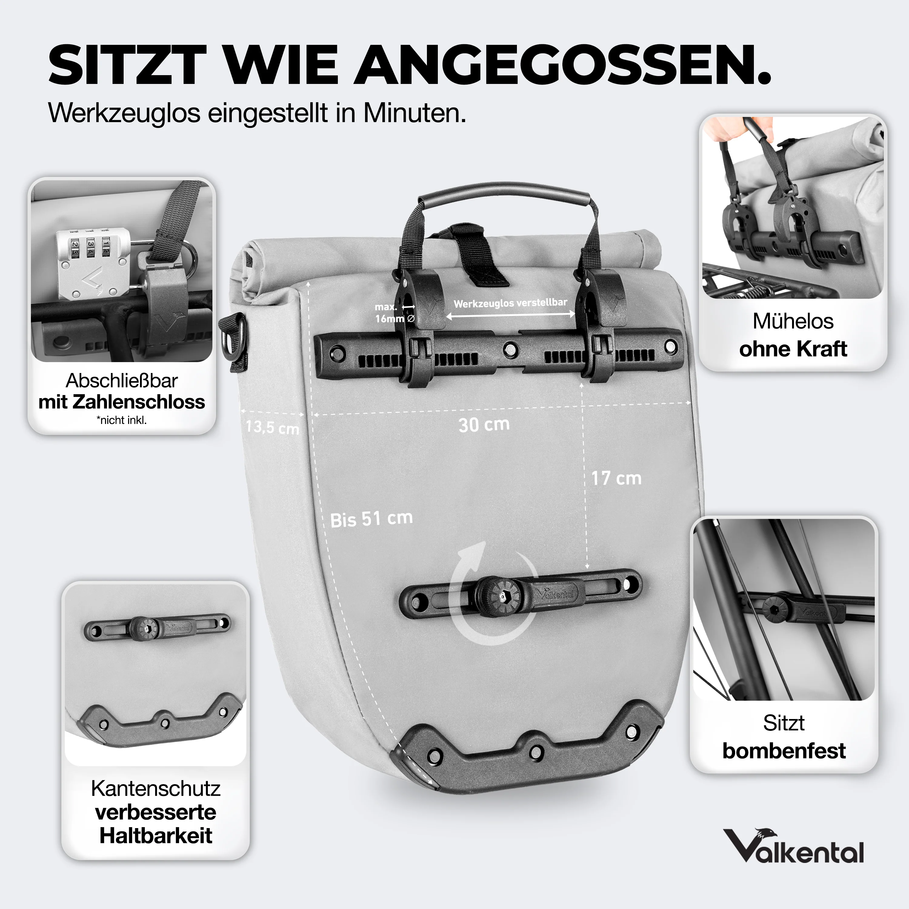 Bike Bag - große & wasserdichte Gepäckträgertasche - B-Ware - Image 10