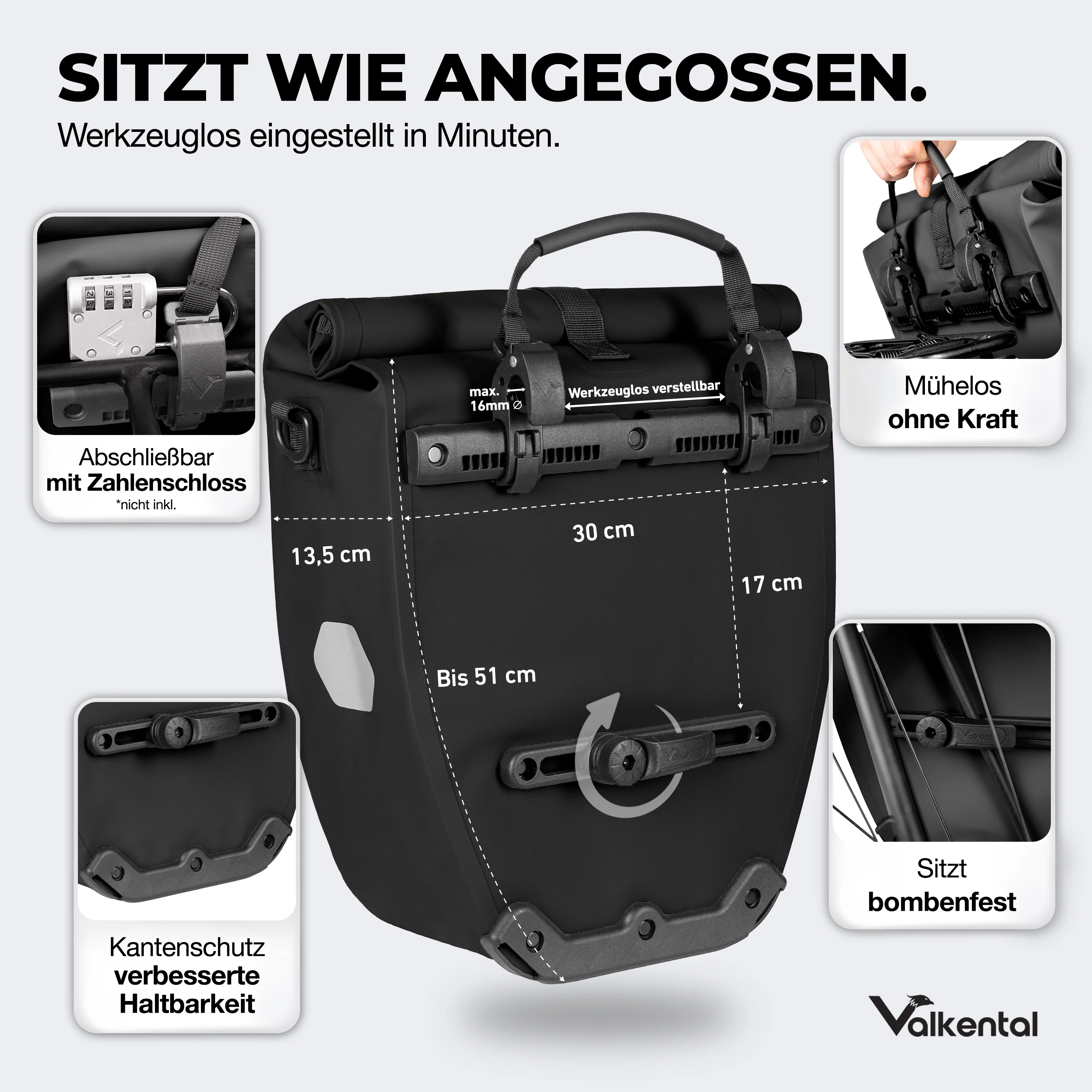 Bike Bag - große & wasserdichte Gepäckträgertasche - B-Ware - Image 50