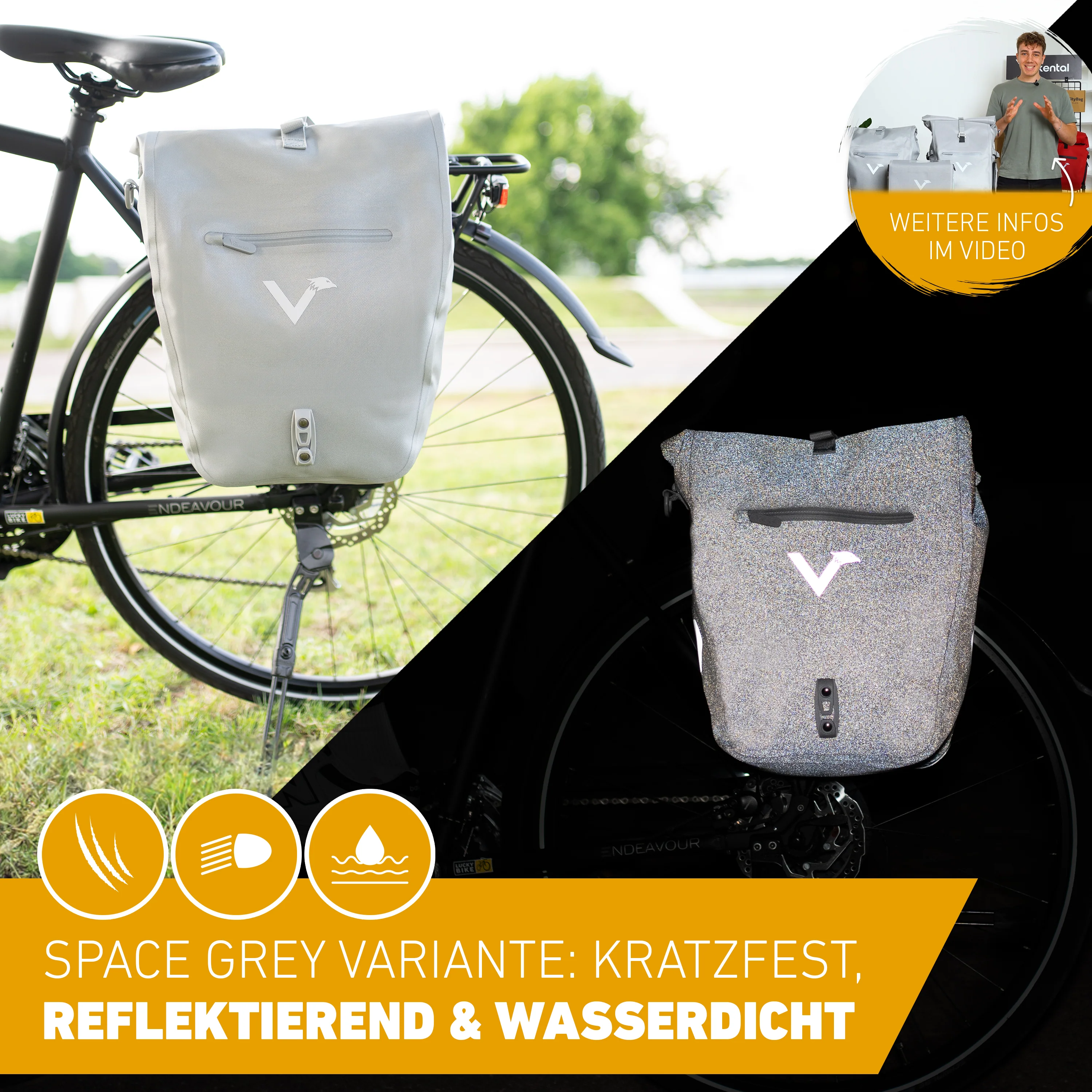 Bike Bag Urban - Praktische 2in1 Gepäckträgertasche im urbanen Look - B-Ware - Image 15