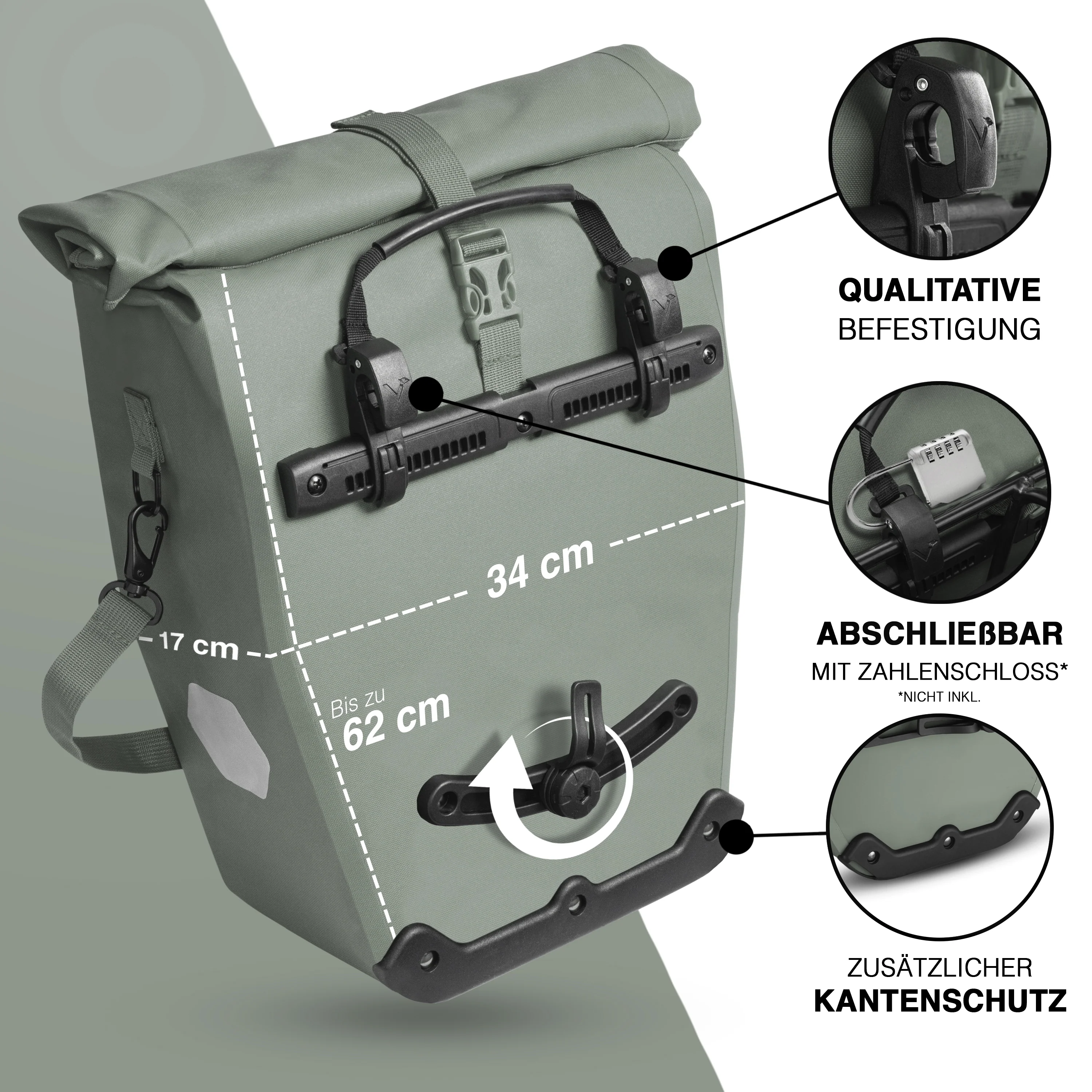 Bike Bag Urban - Praktische 2in1 Gepäckträgertasche im urbanen Look - B-Ware - Image 20