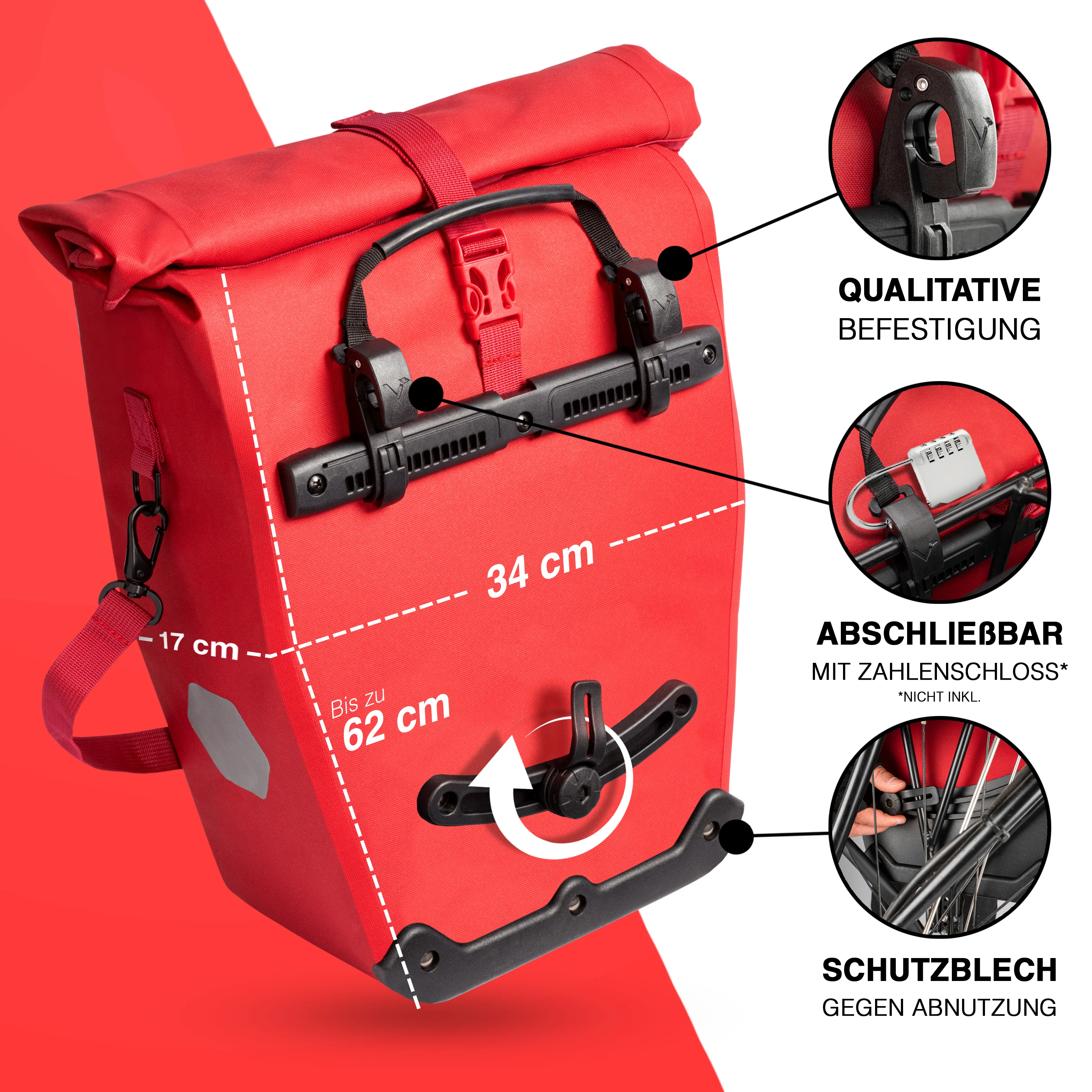 Bike Bag Urban - Praktische 2in1 Gepäckträgertasche im urbanen Look - B-Ware - Image 32