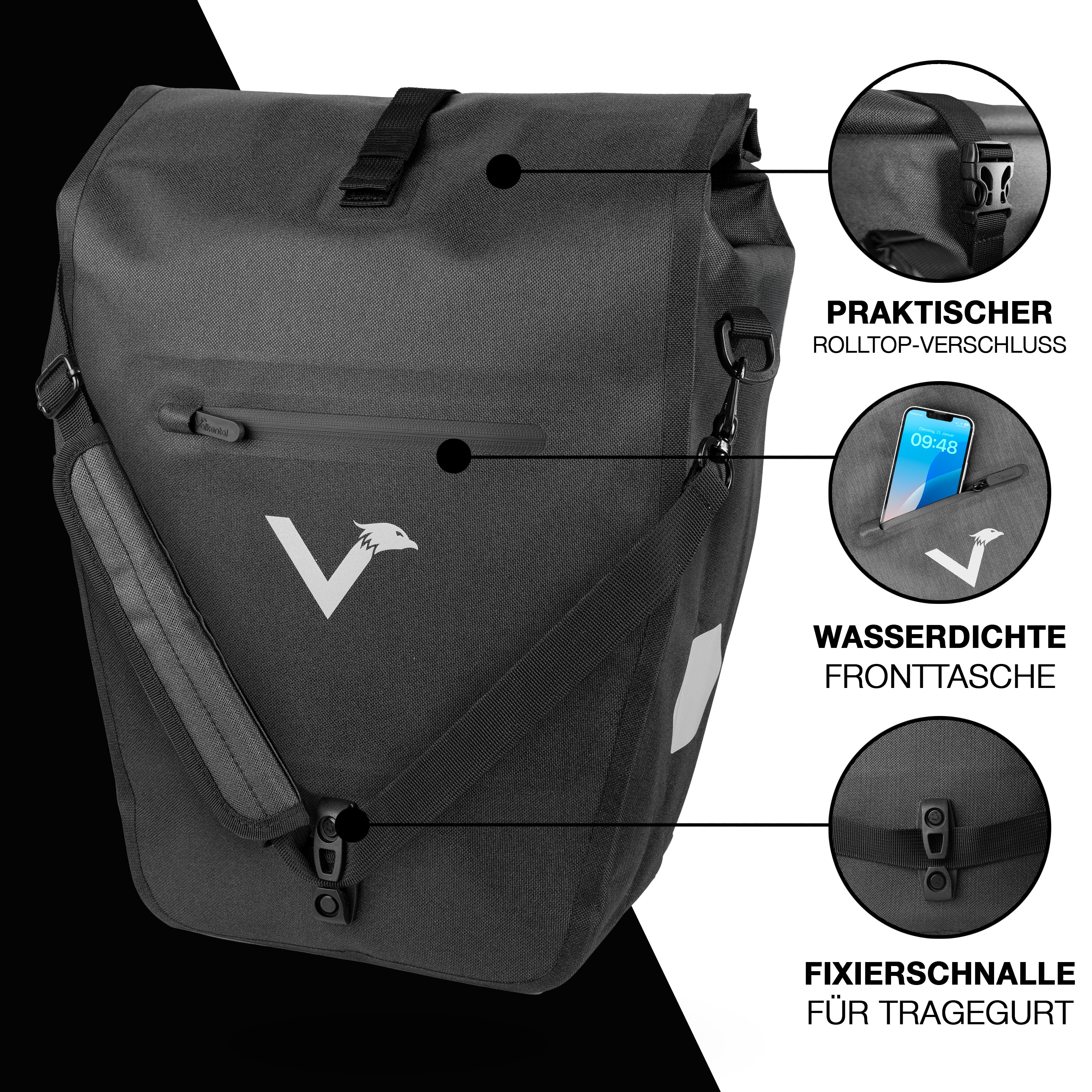 Bike Bag Urban - Praktische 2in1 Gepäckträgertasche im urbanen Look - B-Ware - Image 42