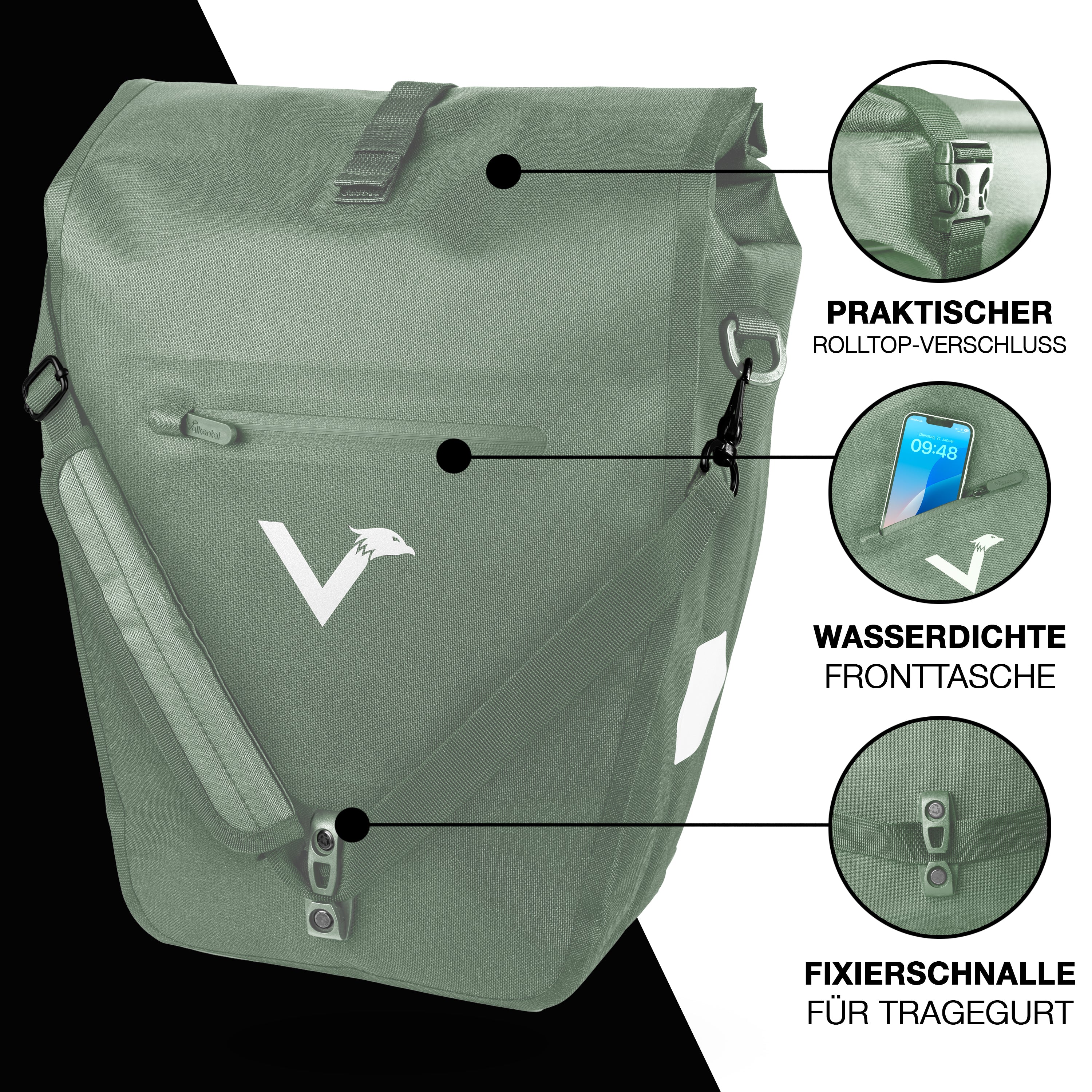 Bike Bag Urban - Praktische 2in1 Gepäckträgertasche im urbanen Look - B-Ware - Image 47