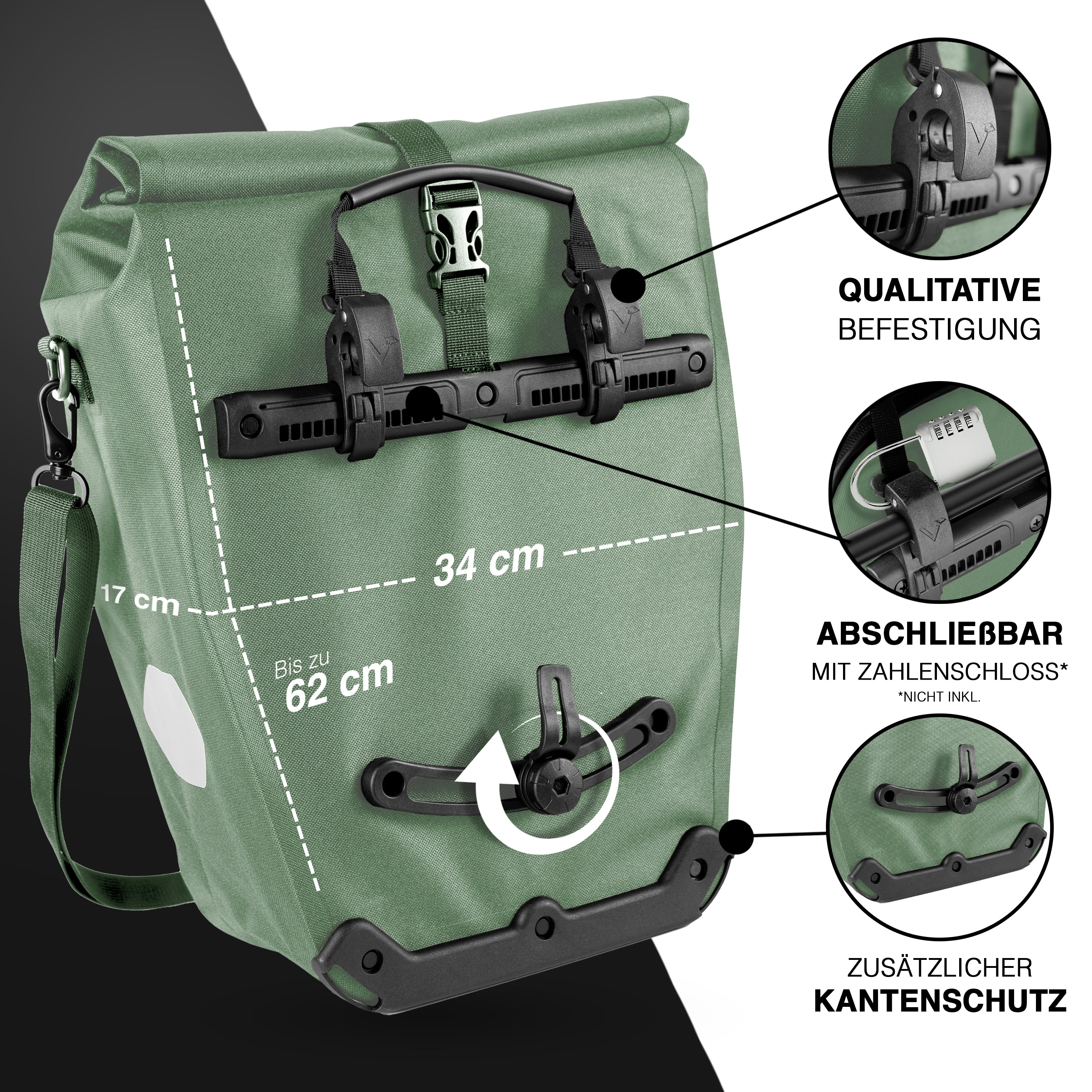 Bike Bag Urban - Praktische 2in1 Gepäckträgertasche im urbanen Look - B-Ware - Image 50